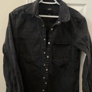 Zara Men's Charcoal Demin Jacket medium